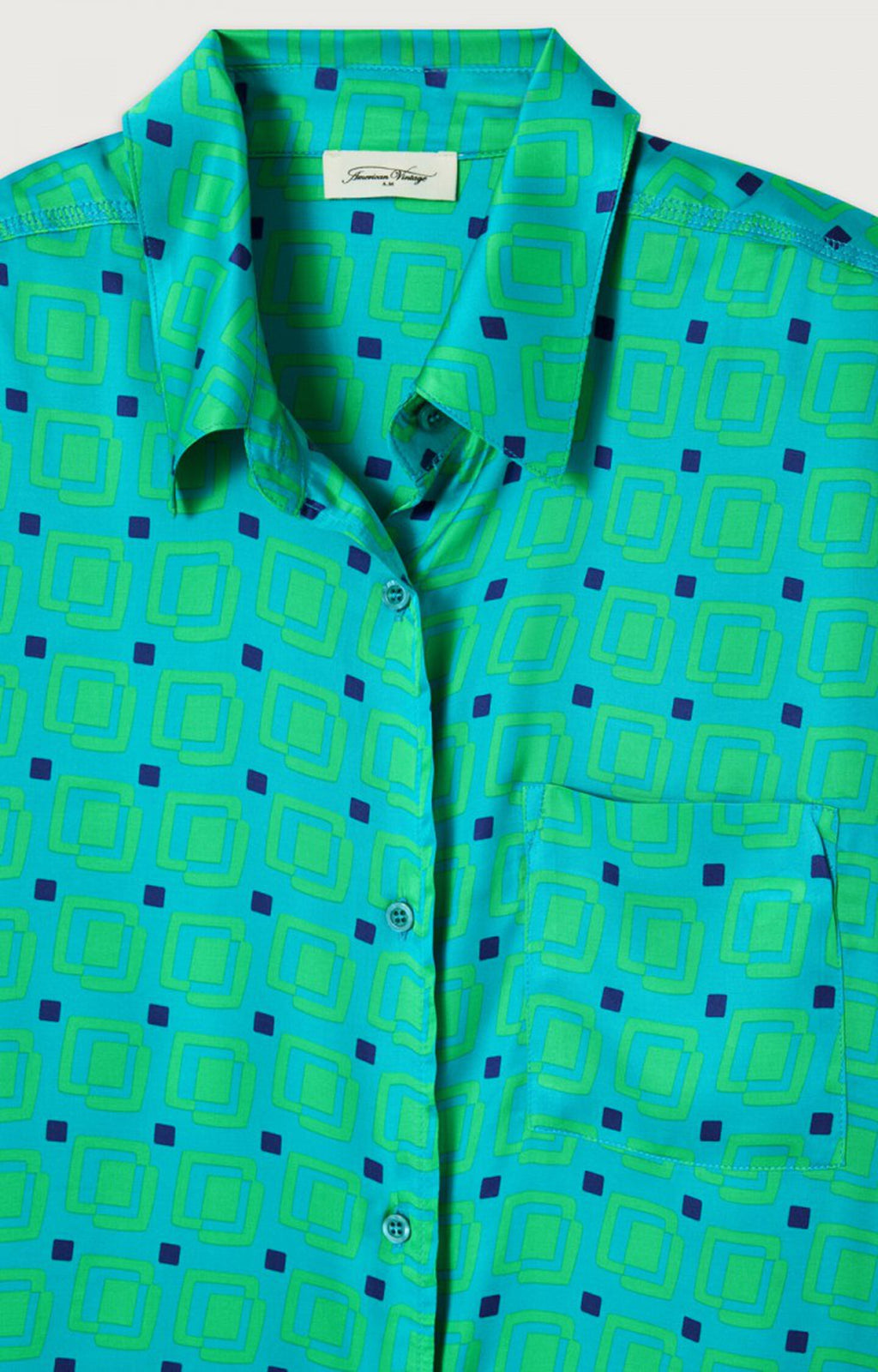 American Vintage BOV06AIE26 – Camisa de mujer de manga corta y corte amplio – Estilo casual – Talla única – vista adicional