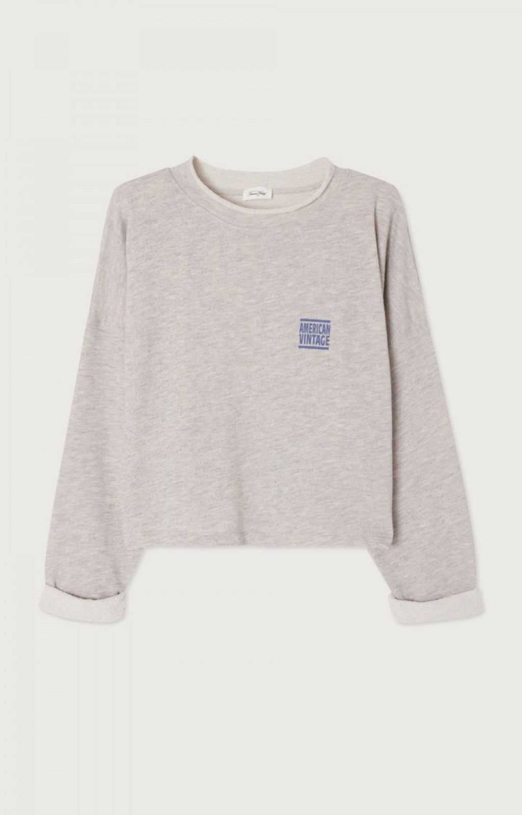 American Vintage ZOF03BH26 – Sudadera de mujer de manga larga y cuello barco – Estilo casual – Tallas S, M, L – vista adicional