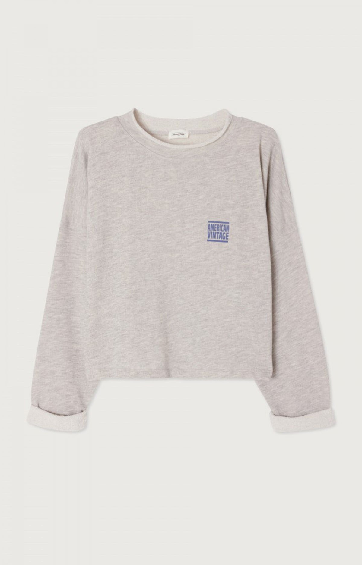 American Vintage ZOF03BH26 – Sudadera de mujer de manga larga y cuello barco – Estilo casual – Tallas S, M, L – vista adicional
