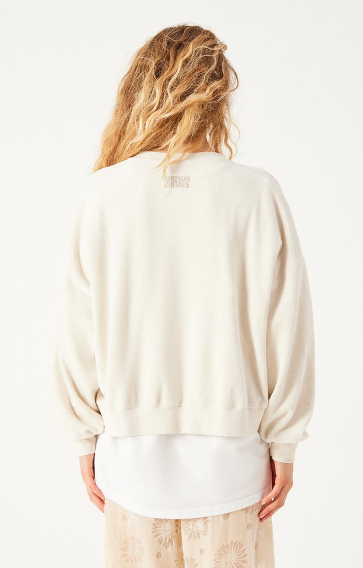 American Vintage FUX03BH26 – Sudadera de mujer de manga larga y cuello redondo – Estilo casual – Tallas S, M, L – vista adicional