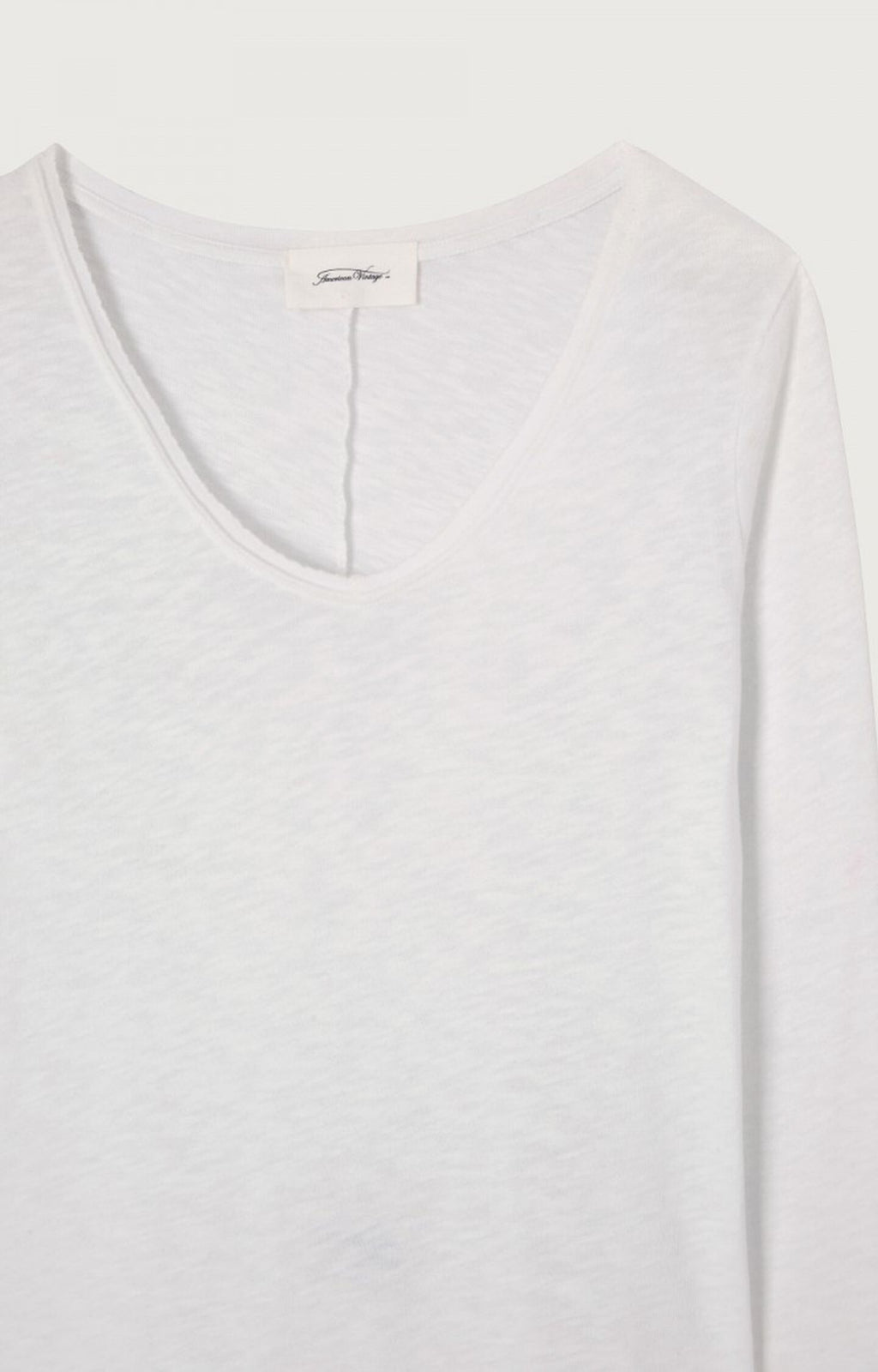 American Vintage SON34H26 – Camiseta de mujer de manga larga y cuello de pico – Estilo casual – Tallas M, L – vista adicional