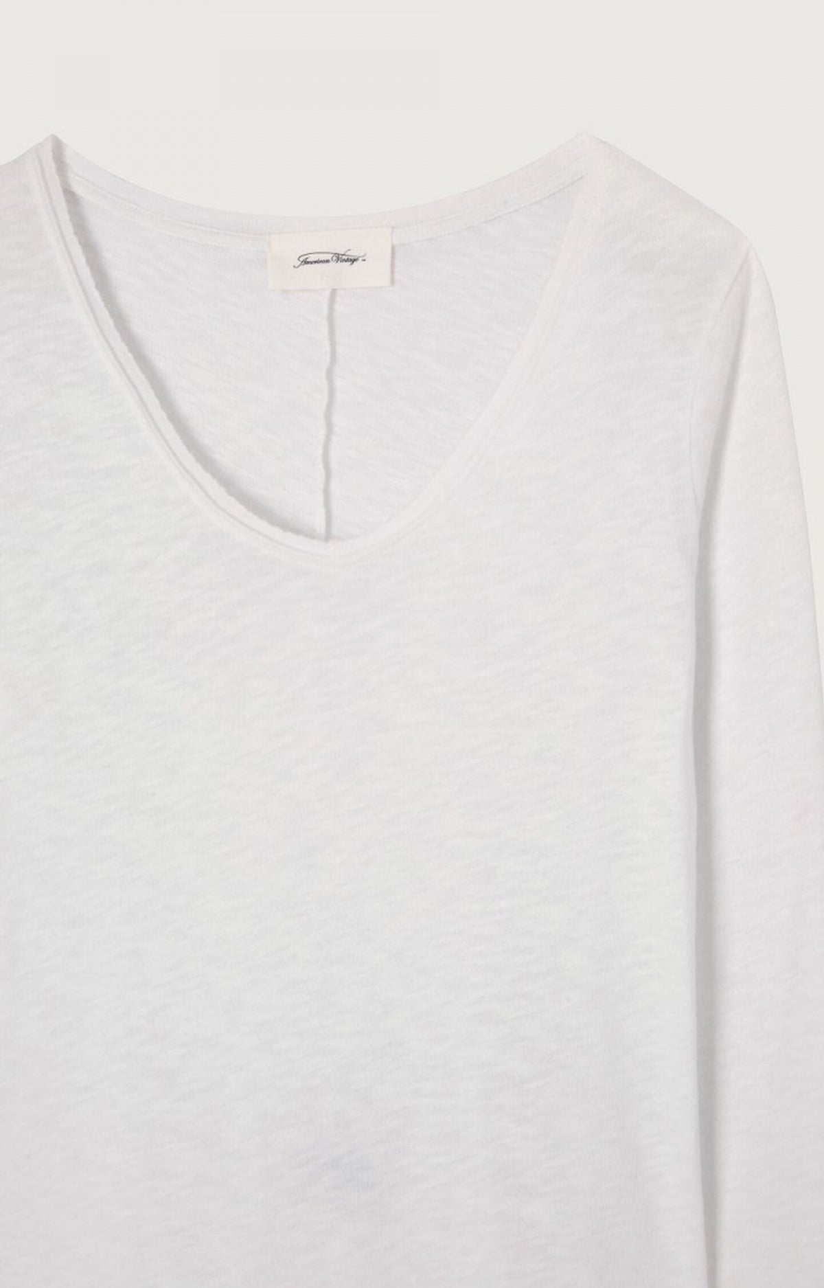 American Vintage SON34H26 – Camiseta de mujer de manga larga y cuello de pico – Estilo casual – Tallas M, L – vista adicional