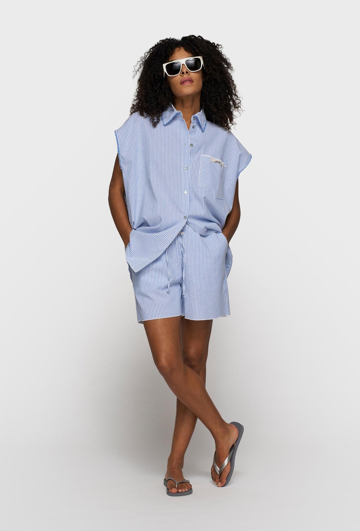 10DAYS – cotton Blusa de mujer stripes – Estilo casual elegante – Talla S – vista adicional