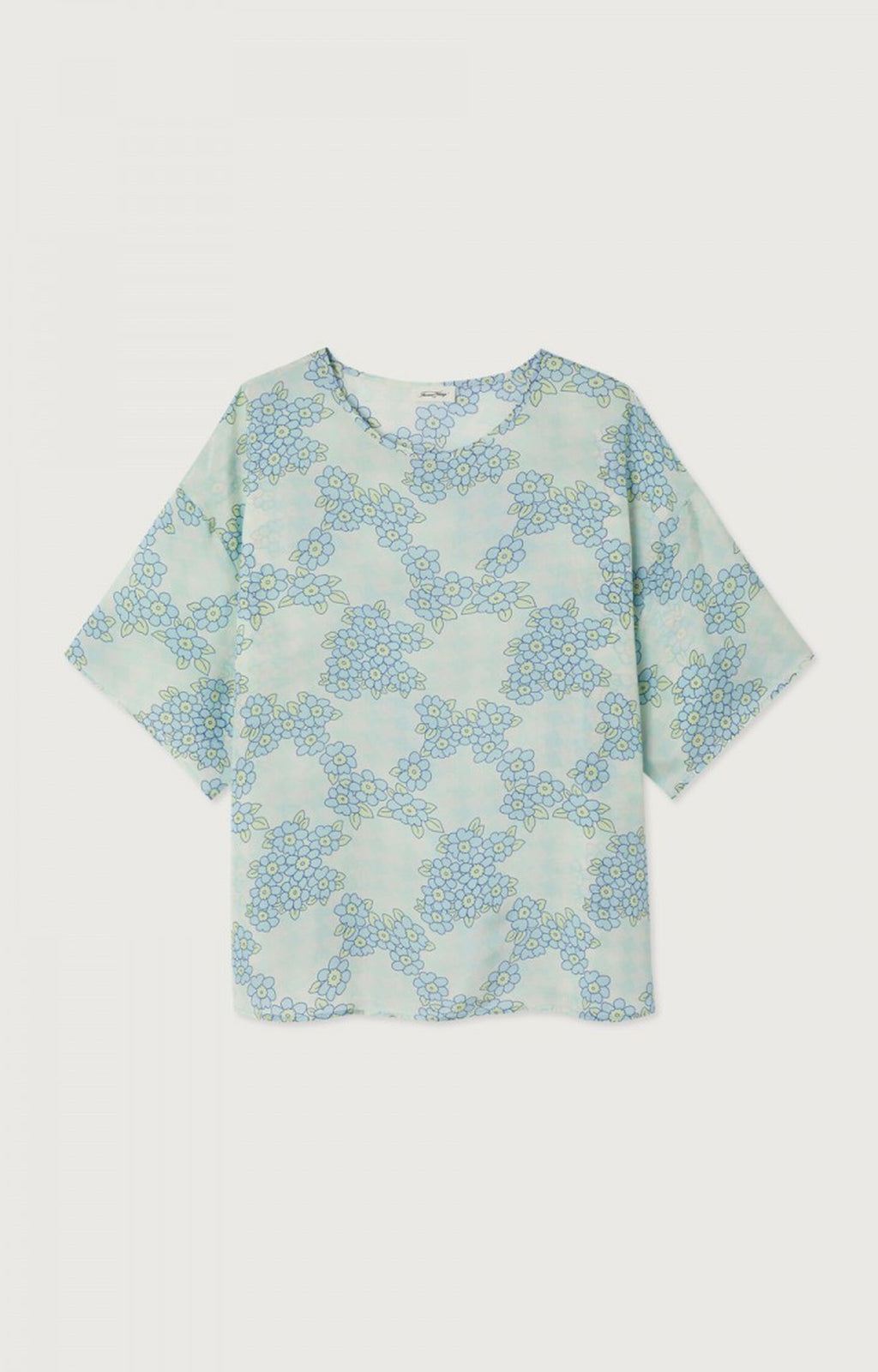 American Vintage REN07AIH26 – Top de mujer de manga corta y corte amplio – Estilo casual – Talla única – vista adicional