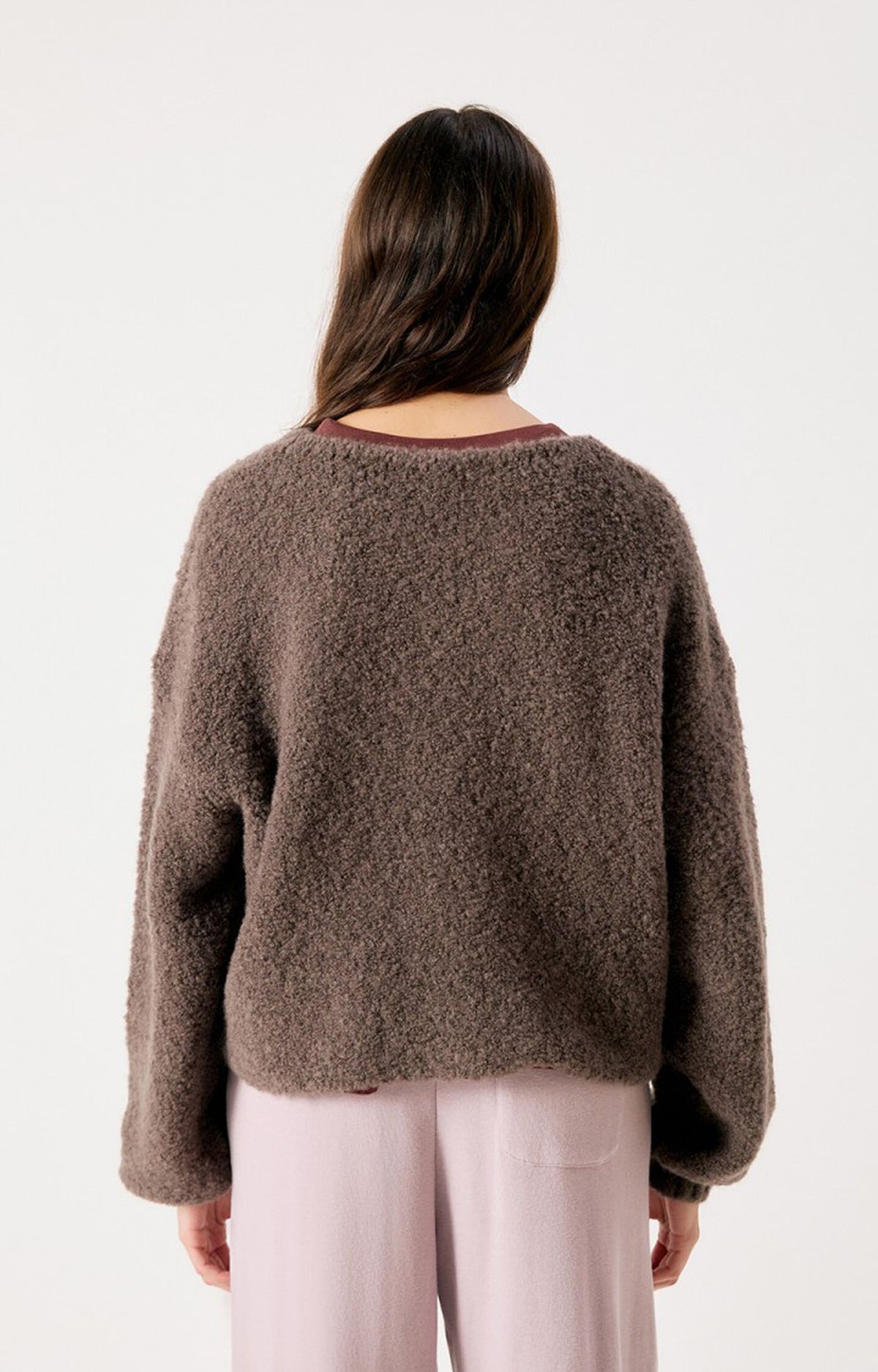 American Vintage ZOL18DH26 – Jersey de mujer de manga larga y cuello redondo – Estilo casual – Talla L – vista adicional