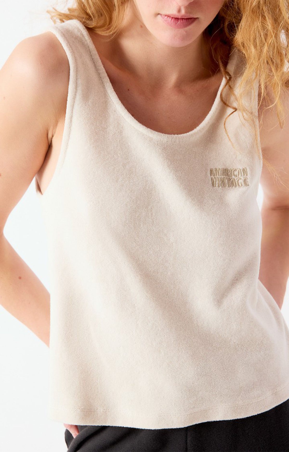 American Vintage FUX01AH26 – Camiseta sin mangas de mujer – Estilo casual – Talla L – vista adicional