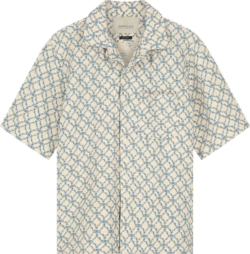 DSTREZZED Birdi Shortsleeve Shirt | Silver Birch – Camisa de manga corta para hombre – Estilo casual elegante – Tallas S, M, L, XL, XXL, XXXL – vista adicional